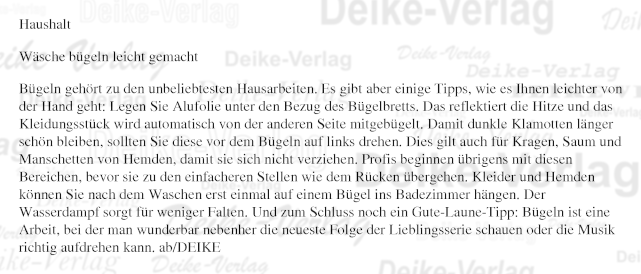 Haushalt: Richtig bügeln