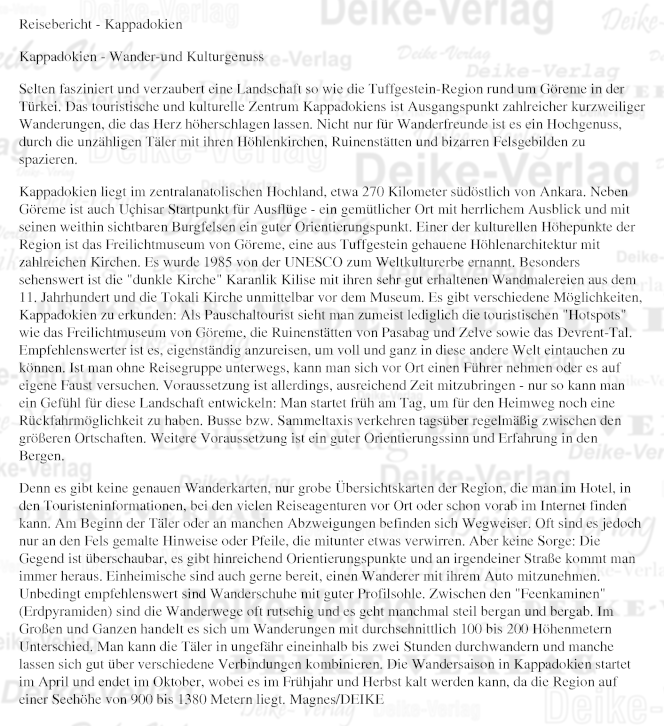 Reisebericht: Kappadokien