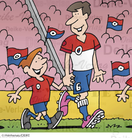 Einlauf beim Fußball