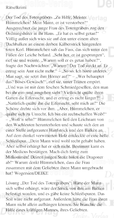 Der Tod des Totengräbers (Hümmelchen) 