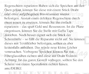 Regenschirm reparieren