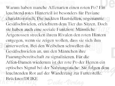 Warum haben manche Affenarten einen roten Po?