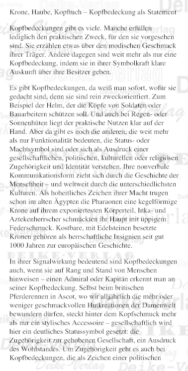 Kopfbedeckungen