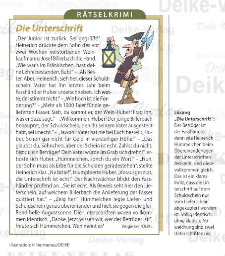 Die Unterschrift (Heinereich Hümmelchen)