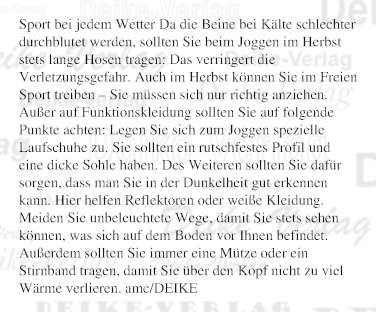 Sport bei jedem Wetter