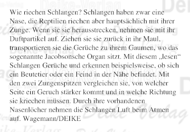 Wie riechen Schlangen?