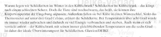 Warum legen wir Schildkröten im Winter in den Kühlschrank?