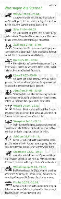 Wochenhoroskop KW 1026