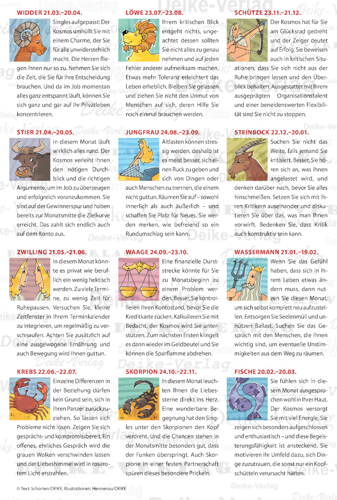 Monatshoroskop August 2024