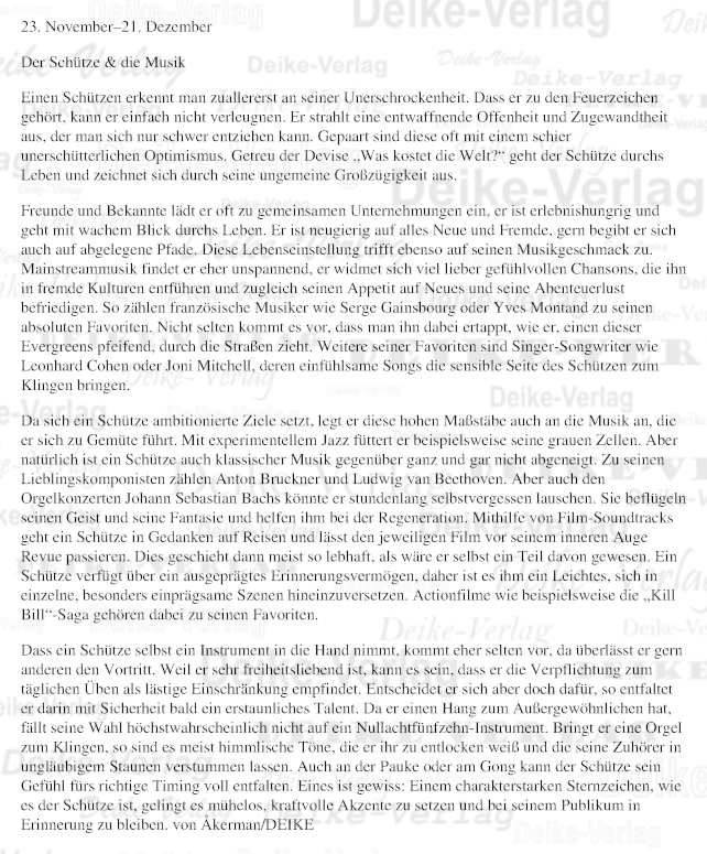 Sternzeichencharakteristiken: Schütze (Musik)